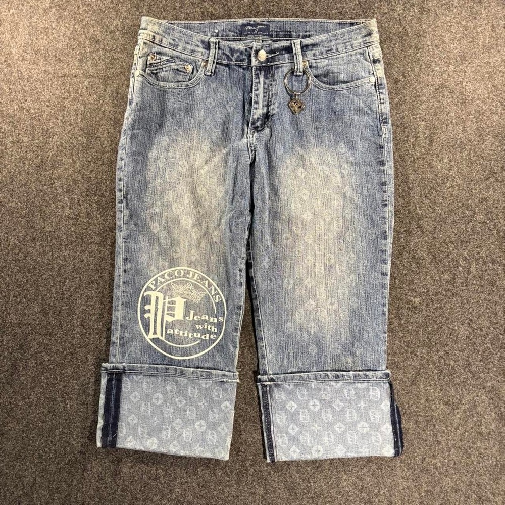 Paco Jeans Capri Denim Pants Size 11 Blue Y2K Vintage Inspired Cropped Jeans